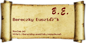Bereczky Euszták névjegykártya